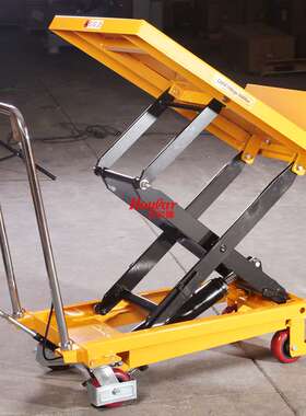 可倾斜平台车300kg手动可倾斜式平台车台面倾斜液压升降车PTX300