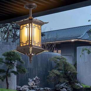 新中式户外防水吊灯灯笼装饰铝庭院灯阳光房过道超亮大门露台灯