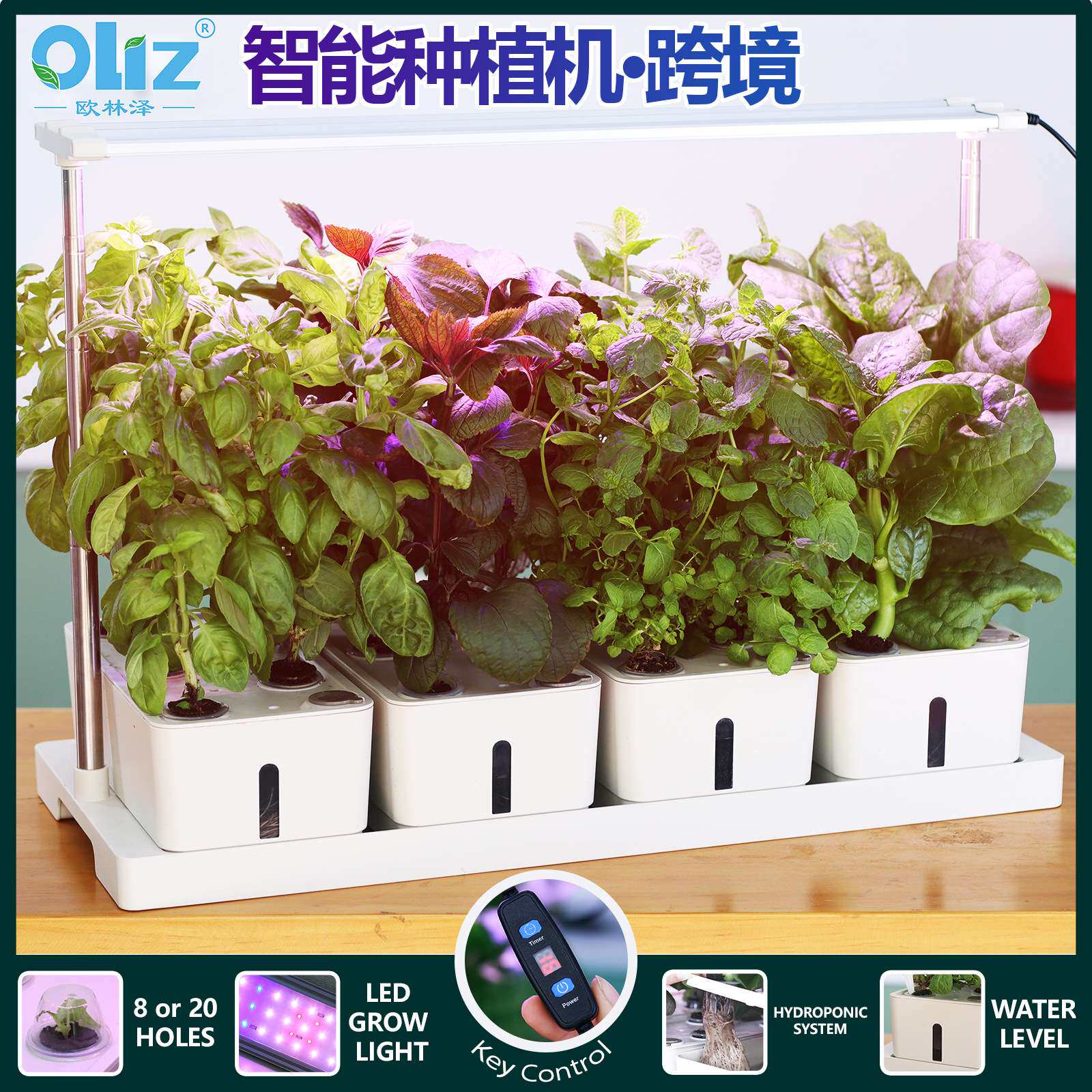 智能水培种植机室内水培蔬菜种植机全光家用自动种菜机补光灯