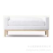 Bed 美式 Bench End RH实木布艺床尾凳Italia Fabric
