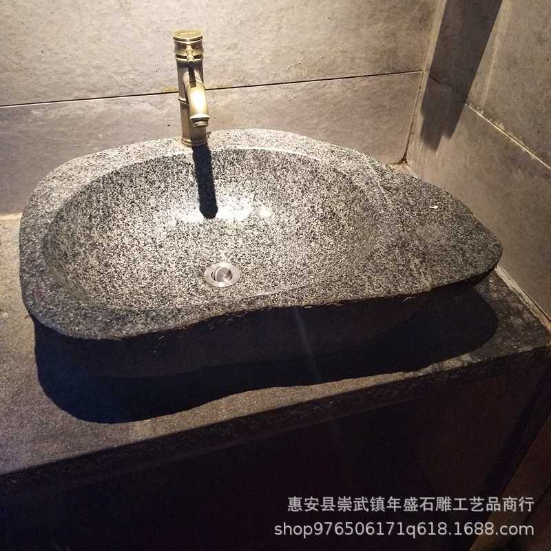厂家直销各种天然石头洗手盘 复古台上艺术盘个性创意洗脸盘