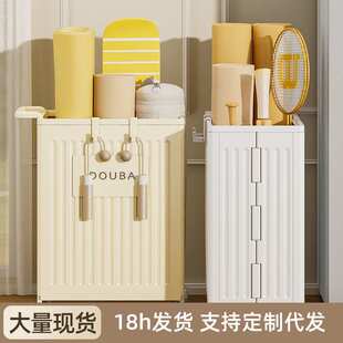 瑜伽垫收纳筐家用塑料折叠运动器械收纳箱大容量带轮多功能置物架