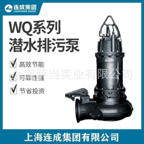 上海连成水泵100WQ80-40 200WQ300-13立式排污泵 管道污水提升泵