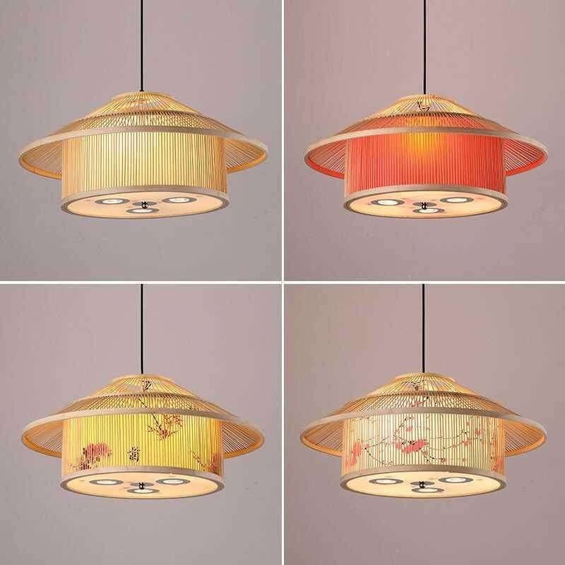 火锅店包厢带射灯竹编灯笼吊灯中式茶楼饭店包间店铺民宿草帽灯具,家装灯饰光源,餐厅吊灯,淘宝优惠券,粉丝福利购,淘宝优惠卷