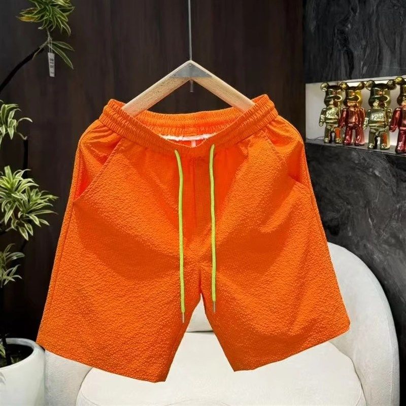 夏季轻薄透气泡泡格速干短裤男士美式休闲简约时尚宽松百搭五分裤,男装,短裤,淘宝优惠券,粉丝福利购,淘宝优惠卷