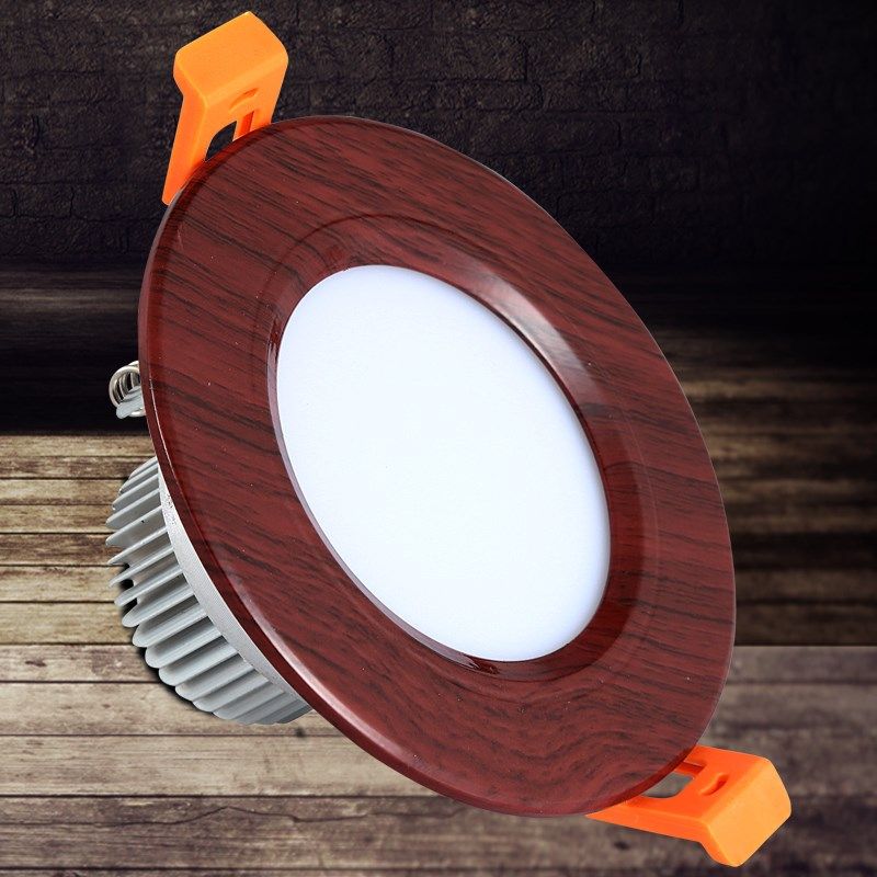 中式孔灯红木纹筒灯led嵌入式家用吊顶天花灯无主灯变光暗装射灯,家装灯饰光源,嵌入式筒灯,淘宝优惠券,粉丝福利购,淘宝优惠卷