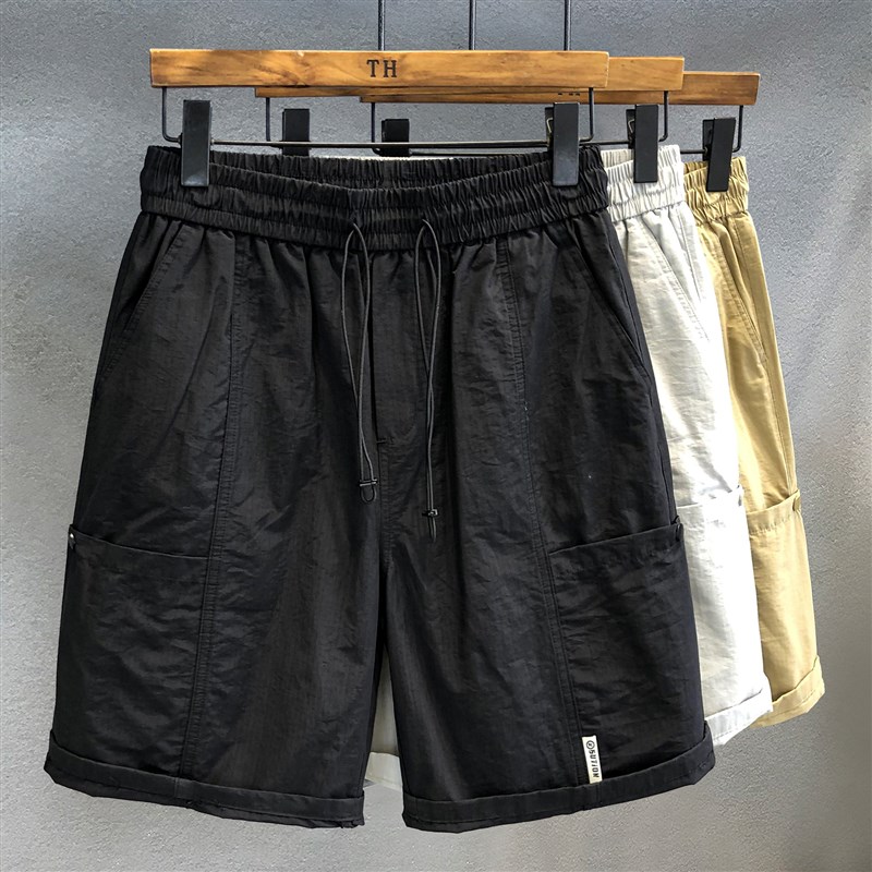 户外营地高端冰肌凉感休闲短裤男士夏季薄款裤子男宽松工装五分裤