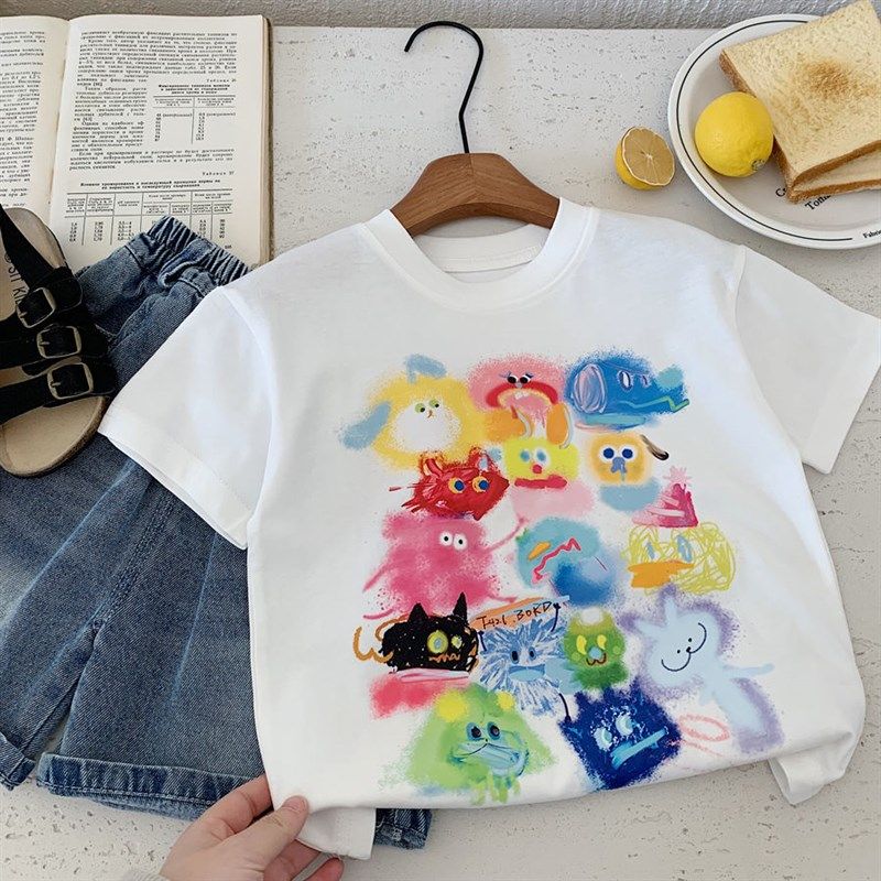 儿童短袖t恤夏季2025新款男童女童纯棉上衣宝宝卡通印花半袖衣服,童装/婴儿装/亲子装,T恤,淘宝优惠券,粉丝福利购,淘宝优惠卷