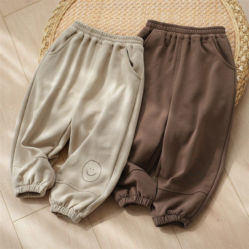A类 儿童毛圈收口卫裤 男女童笑脸运动长裤子 中小童 春秋款 童装,童装/婴儿装/亲子装,裤子,淘宝优惠券,粉丝福利购,淘宝优惠卷