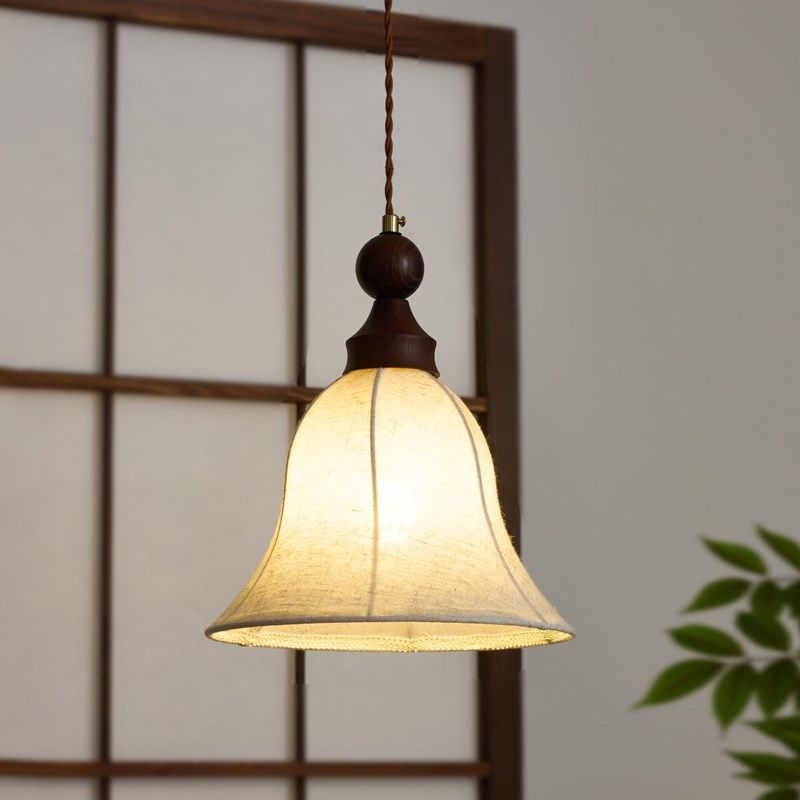 宋代美学灯卧室床边吊灯中式国风吊灯茶室禅意书房玄关花麻布吊灯