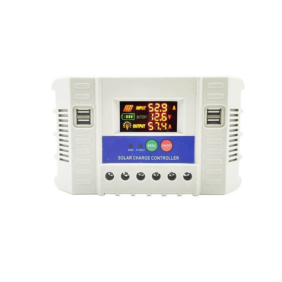 免设置彩光12V24V30A60A太阳能控制器光伏发电太阳能充电控制器