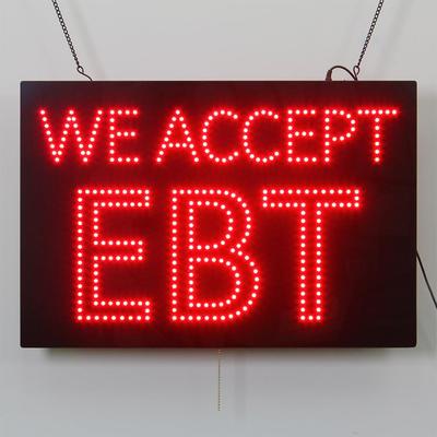 厂家直销供货40*60CM发光标志灯箱灯 LED LED WE ACCEPT EBT Sign