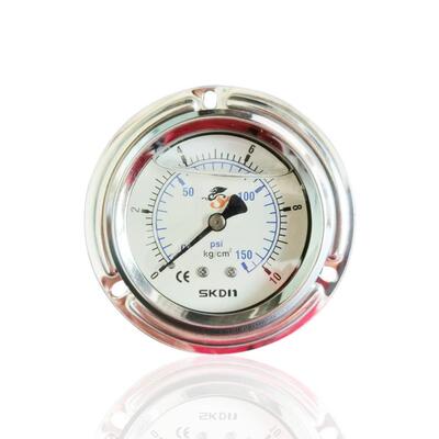 供轴向带前边压力表不锈钢充油压力表耐震法兰式安装YBN60ZT 10KG