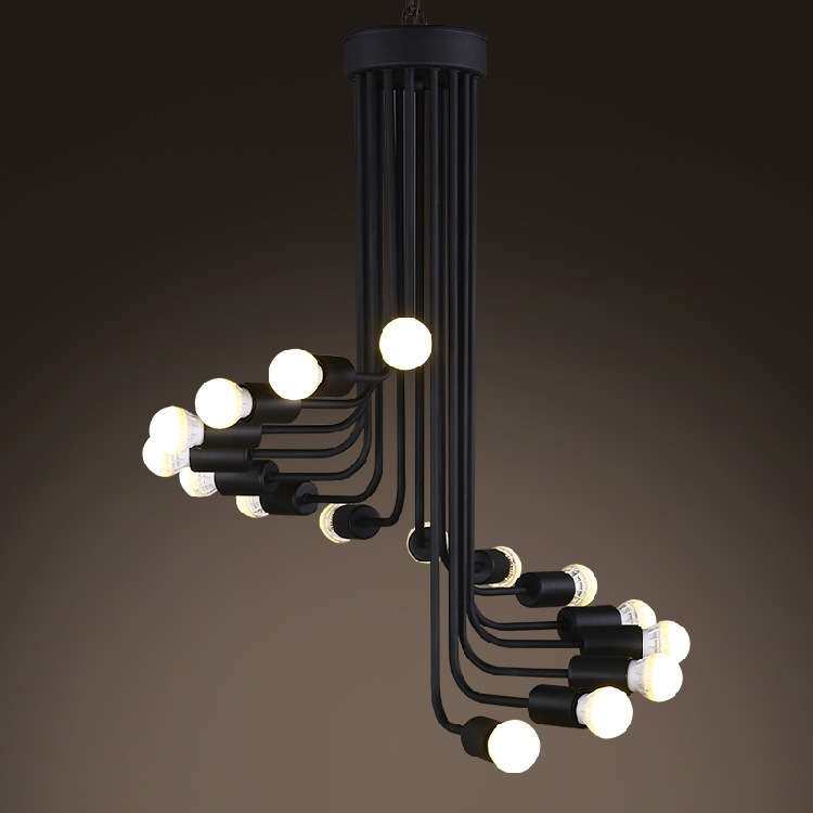 北欧简约loft工业风复古创意餐厅客厅咖啡厅酒吧个性螺旋楼梯吊灯