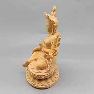 大叶黄杨木雕刻度母款摆件摆饰规格100×72×60手把件工艺厂