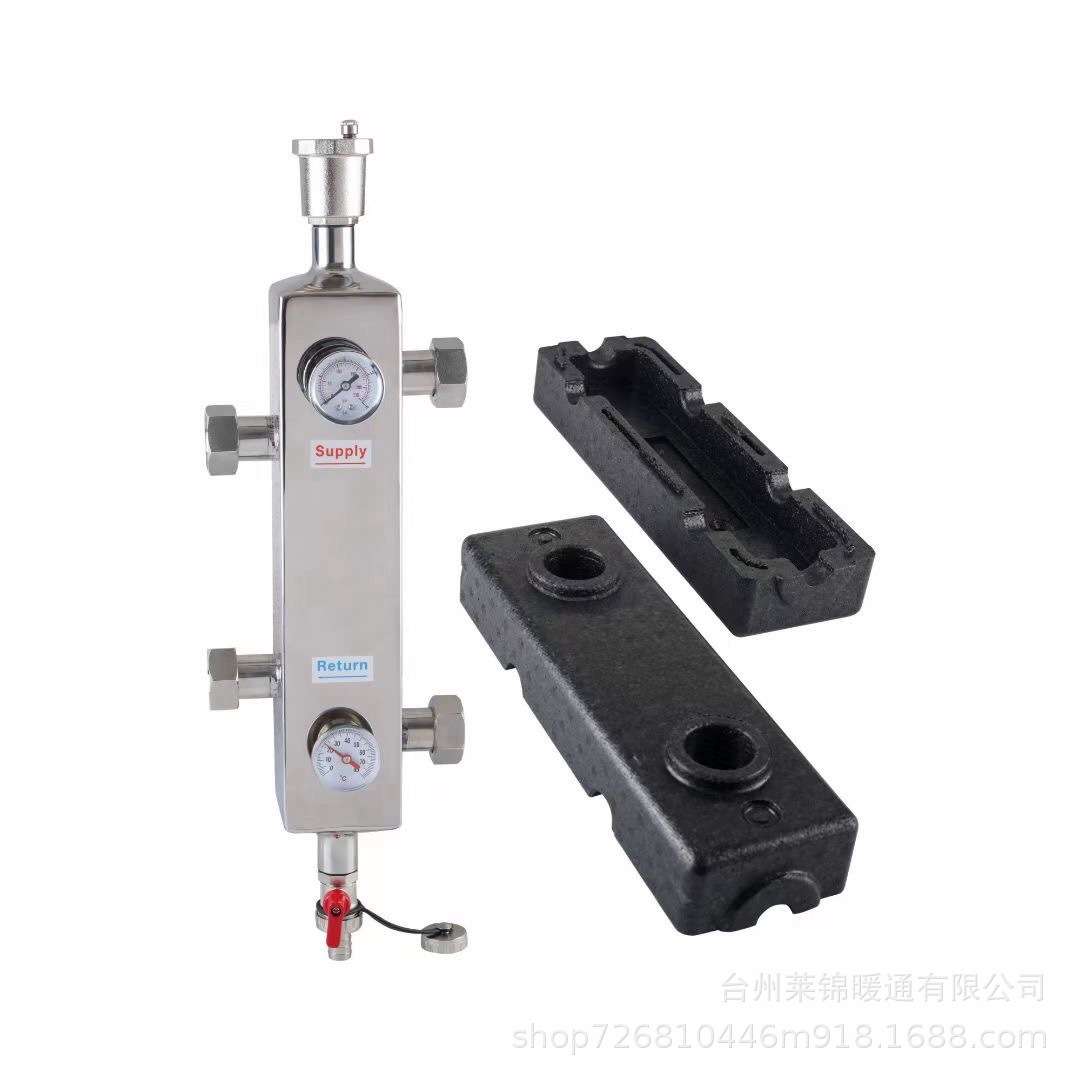 地暖壁挂炉耦合罐混水罐水力分压器去藕罐不锈钢压力平衡器活接