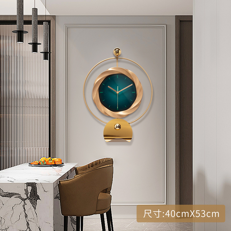 轻奢带灯挂钟北欧时尚现代简约家用表客厅壁挂P时钟灯挂墙创意钟