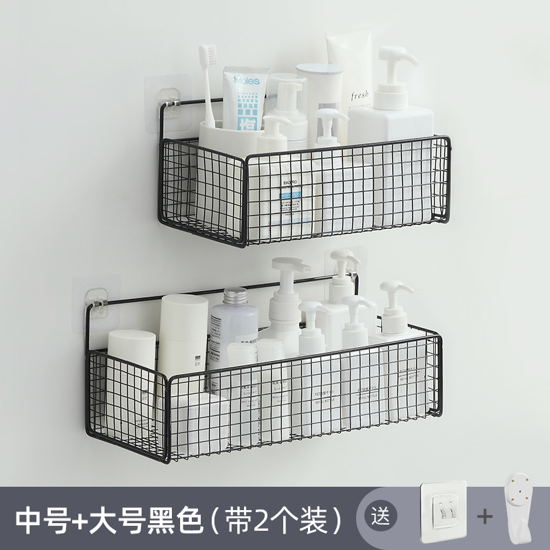 卫生间浴室置物架厕所洗澡洗手间洗漱台免K打孔壁挂式墙上收纳架