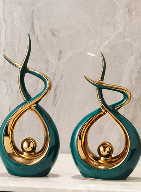 现代样板房d轻奢摆件客厅玄关酒柜电视柜办公室书柜乔迁新居礼品