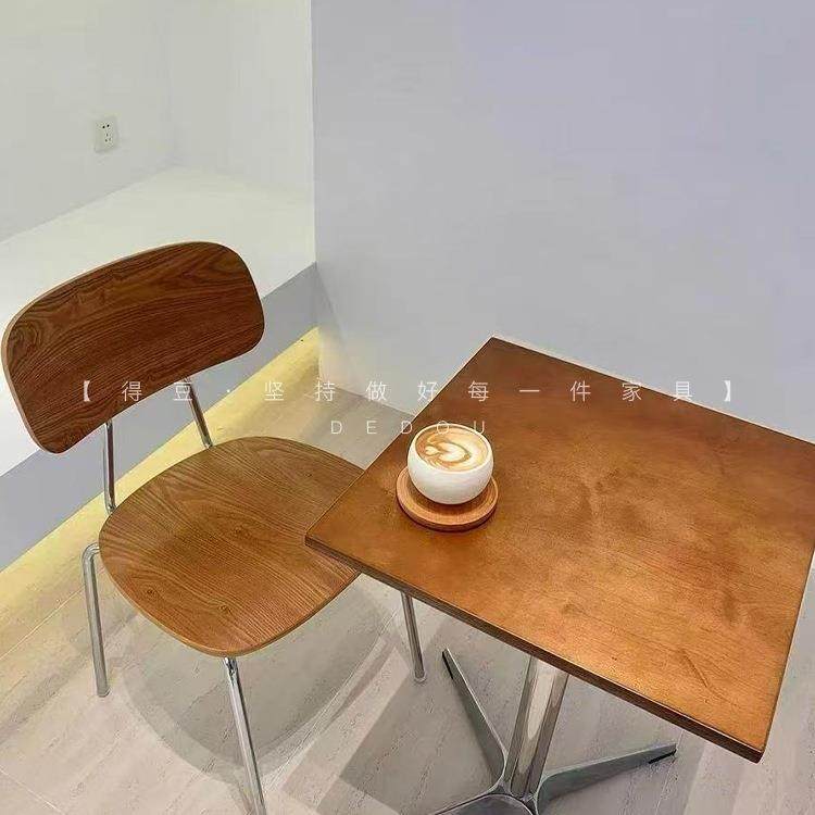韩式复古咖啡厅海洋板桌椅组合甜品奶茶店桌子轻食西餐厅商用餐椅