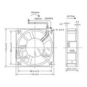 0.09A轴流风机 FAN JHDFAN 240V AXIAL 220 18W 11025B2H