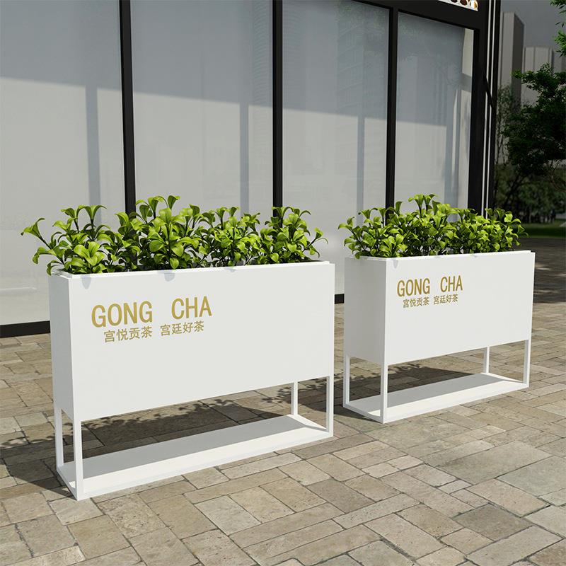 户外铁艺花箱咖啡厅售楼部外摆花架落地隔断围栏创意组合花槽花坛