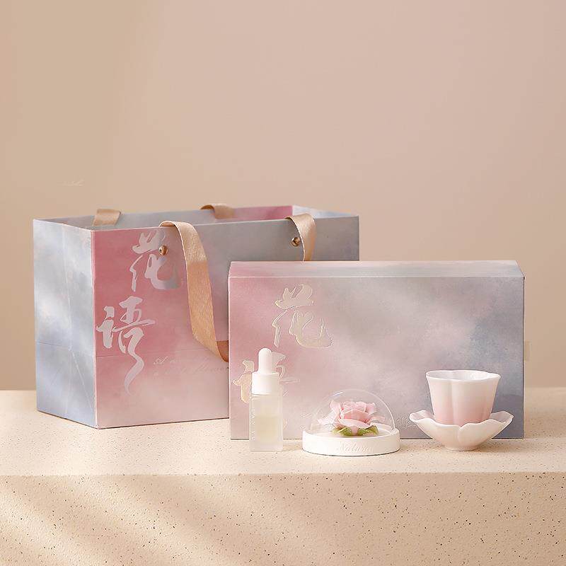 花语手工非遗瓷花陶瓷主人杯盏家用茶具茶杯女神节国潮礼喝茶杯子