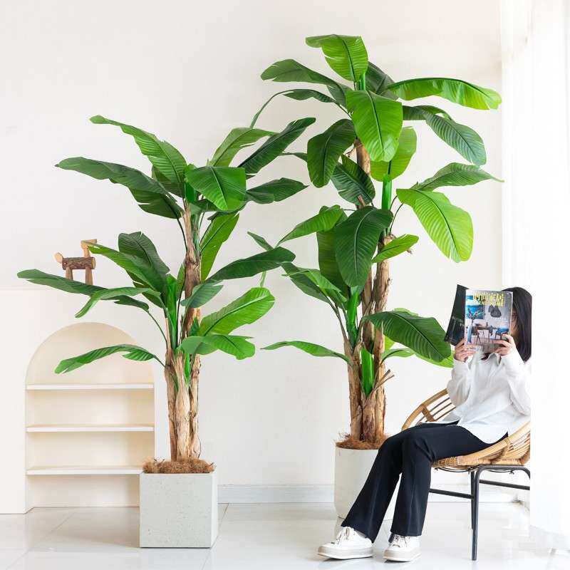 芭蕉树大型仿真植物高级仿生绿植盆栽室内商场橱窗装饰花假树摆件