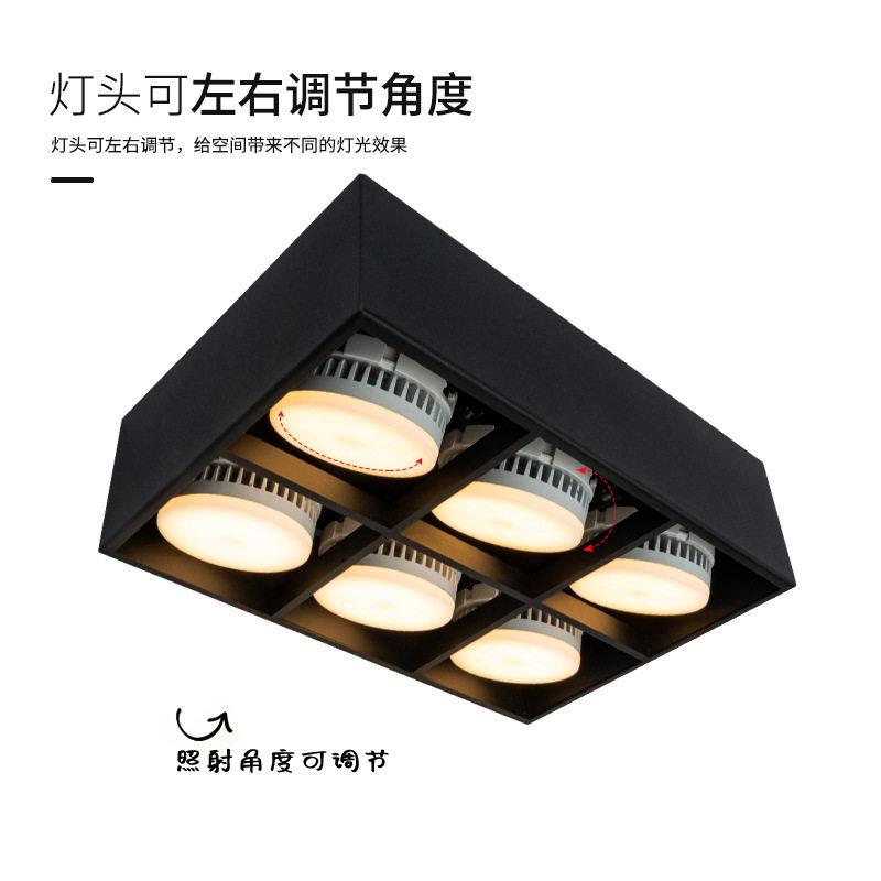 正六头方形明装led筒灯 防眩可旋转餐厅客厅客房免开孔吸顶式全铝