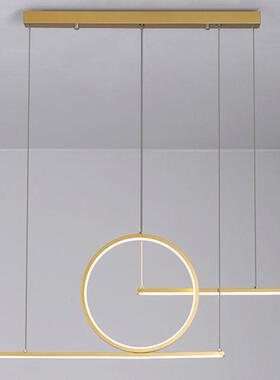 线条组合一字吊灯90cm 黑色金色古镇LED长盘咖啡厅吧台吊灯