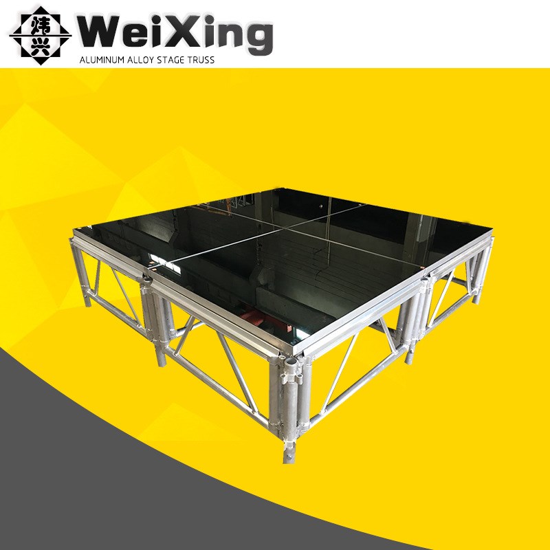 婚庆活动演出舞台架T台钢化镜面透明玻璃拼装升降铝合金T台