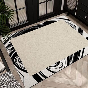 墨染复古丝圈设计感家用入户地垫进门方形地毯玄关防滑门口脚垫子