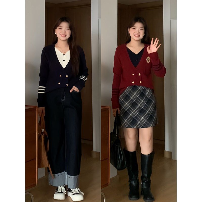 微胖的喵喵 大码mm秋季显瘦时尚百搭假两件针织衫长袖毛衣女 1678,女装/女士精品,大码内搭,淘宝优惠券,粉丝福利购,淘宝优惠卷