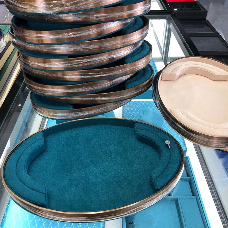 高档金属框椭圆形超纤珠宝店用饰品收纳看货盘首饰展示托盘,饰品/流行首饰/时尚饰品新,首饰展示架,淘宝优惠券,粉丝福利购,淘宝优惠卷