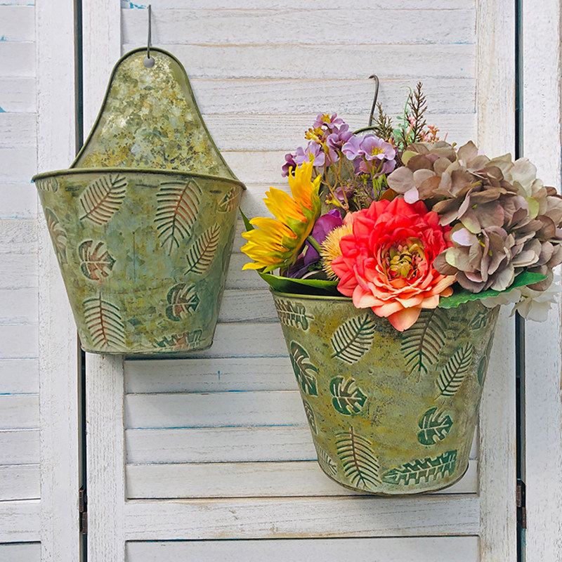 铁艺壁挂花盆复古做旧半圆形吊篮户外花园阳台挂墙悬挂式吊兰花器,鲜花速递/花卉仿真/绿植园艺,花盆,淘宝优惠券,粉丝福利购,淘宝优惠卷