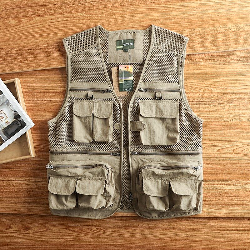 美式多功能工装马甲男夏季透气薄款钓鱼登山坎肩户外战术口袋背心,男装,常规马甲,淘宝优惠券,粉丝福利购,淘宝优惠卷