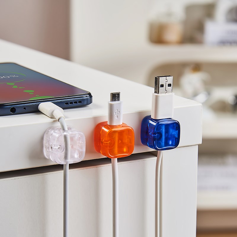 理线器桌面数据线磁吸多巴胺色收纳整理手机充电线夹固定器固线器