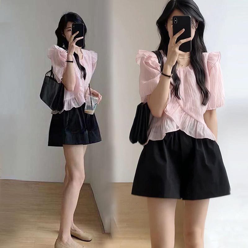 大码女装可盐可甜炸街短裤套装夏季新款胖mm宽松显瘦时尚两件套,女装/女士精品,大码套装,淘宝优惠券,粉丝福利购,淘宝优惠卷