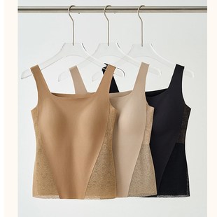 和美蕾丝修身线背心内搭弹力柔软打底一体式免穿文胸无痕吊带内衣