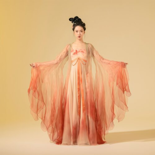 新款仙气连衣裙飘逸破烂大袖舞服