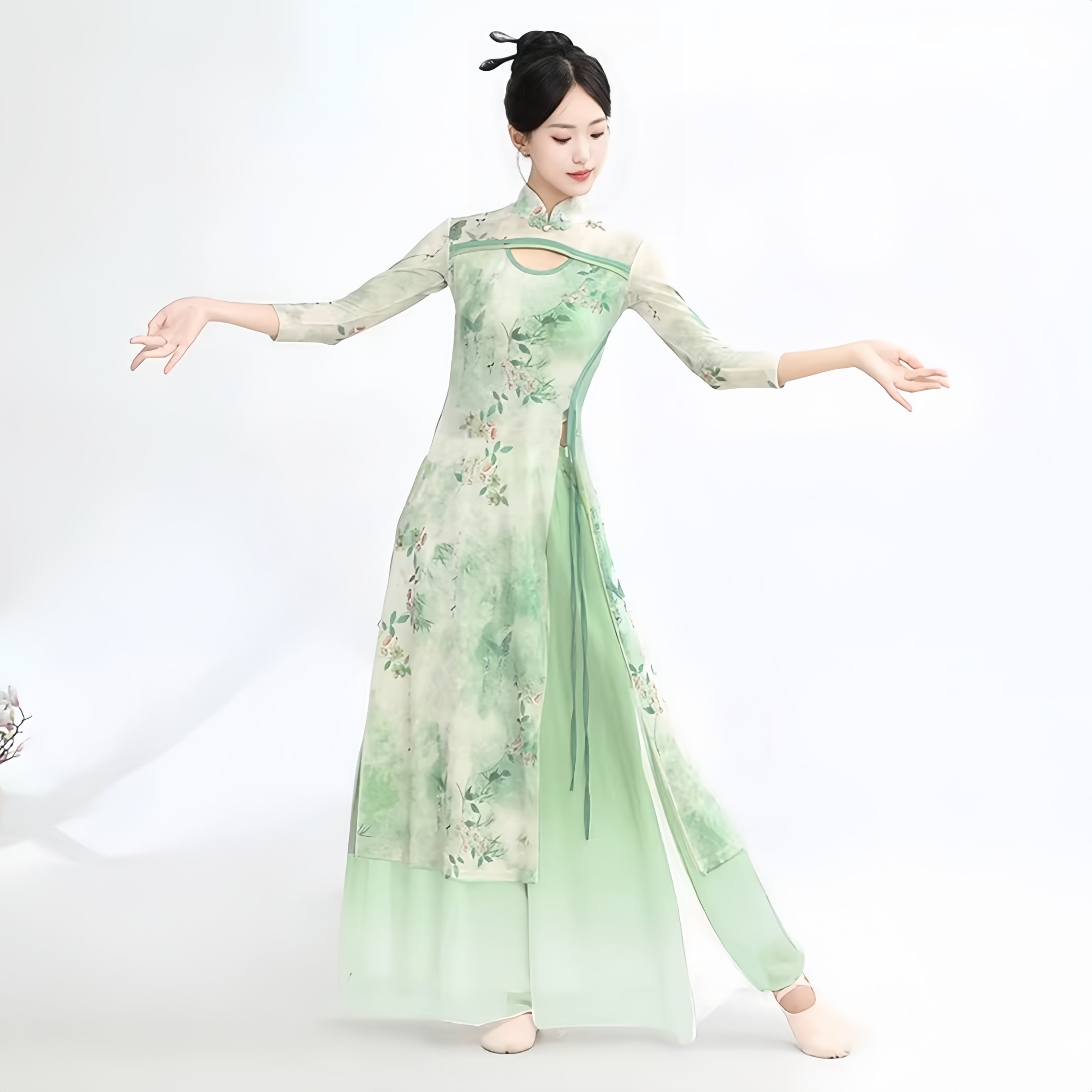 古典舞蹈服身韵飘逸立领旗袍练功