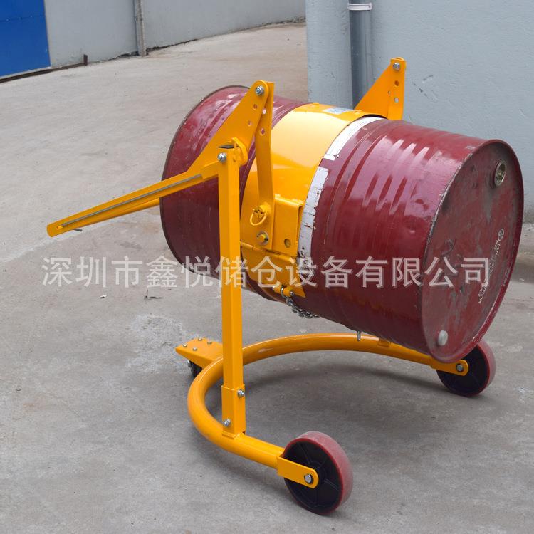 300kg机械旋转式翻转倒油桶车 搬运升降油桶车 手翻倒料车