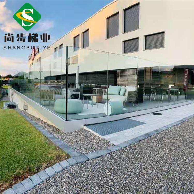 佛山尚步梯业阳台护栏铝合金U槽玻璃固定铝型材铝槽底槽现货防护