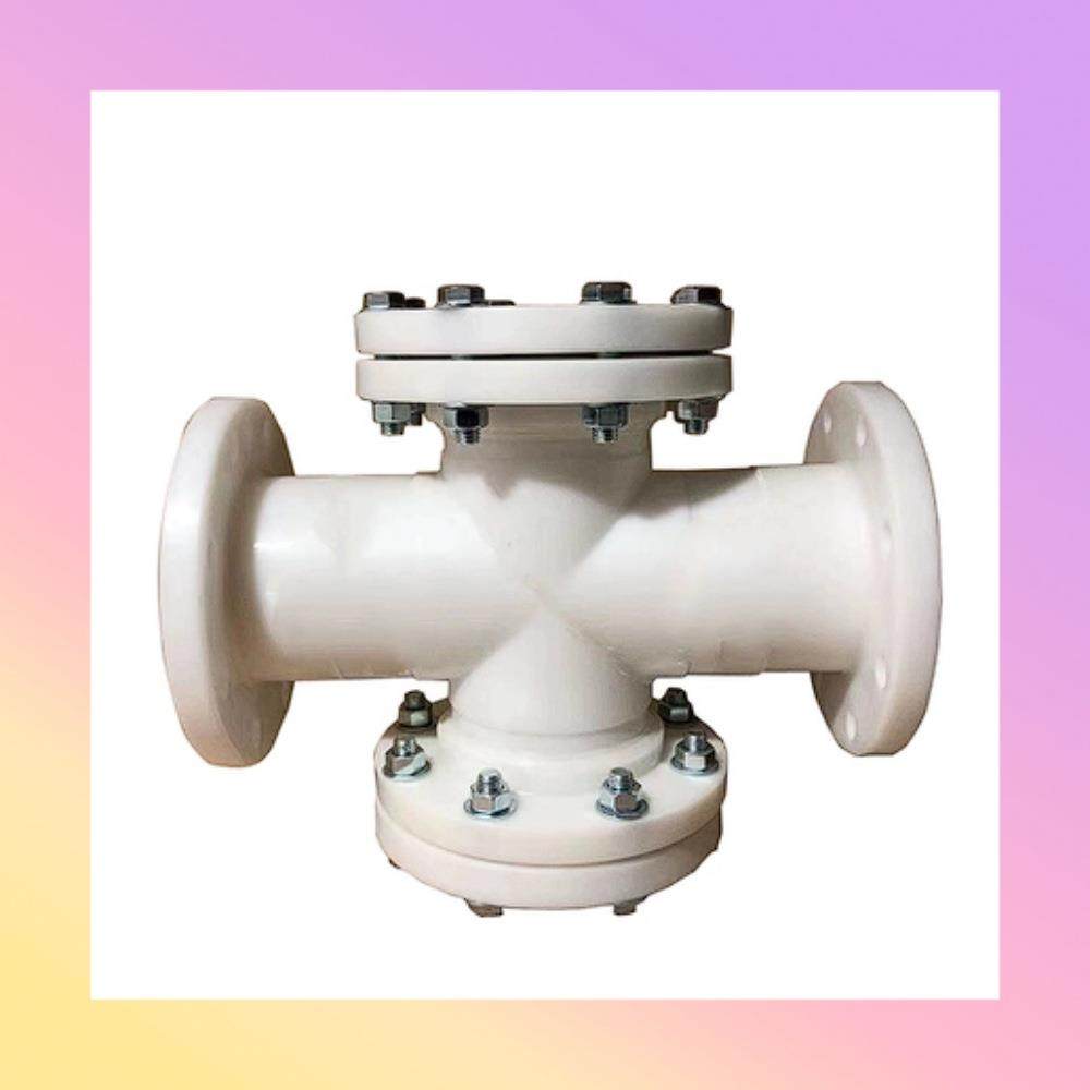 PP四通法兰视镜 FRPP法兰管道塑料视盅PVC化工管道防腐耐酸碱可视