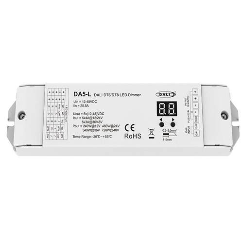 DA5-L DALI-5路调光器 数显 1-5色可选DIM CCT RGB RGBW RGB+CCT