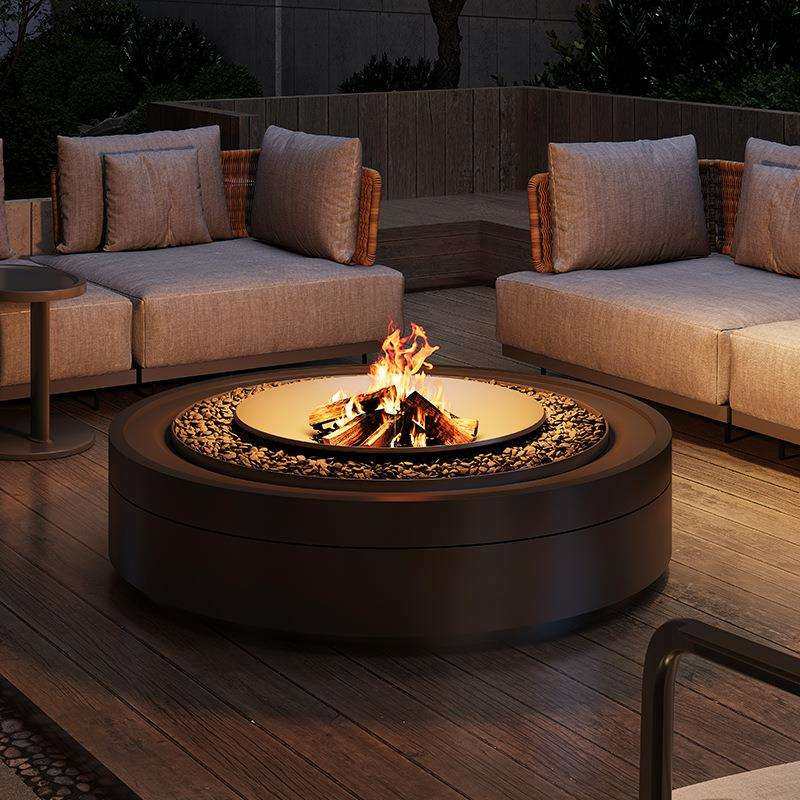 高端专属户外壁炉农村自建房壁炉明火木柴燃木壁炉别墅真火壁炉