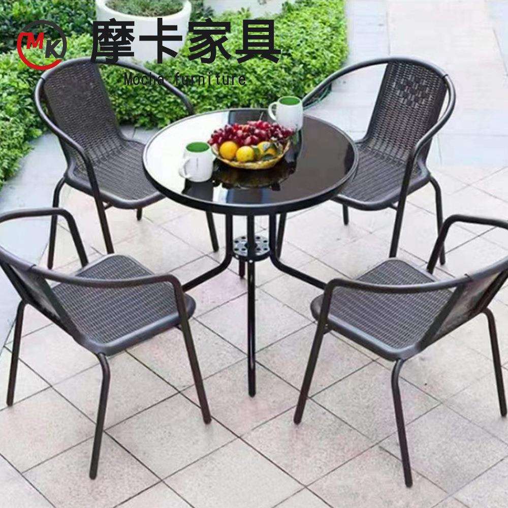 户外餐桌椅阳台庭院花园餐厅烧烤奶茶店大排档户外休闲餐桌椅家具