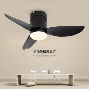 中山厂家吸顶款黑色风扇灯客厅卧室固定扇叶电扇灯民宿餐厅灯