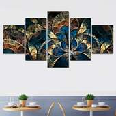 高清无框喷绘画艺术油画现代家居装 饰帆布画五联抽象艺术跨境货源
