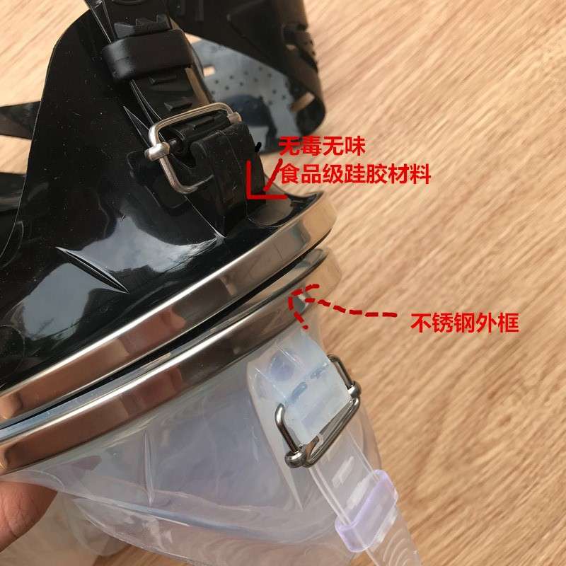 进口黑白色专业水肺深潜面罩潜水面镜手捏鼻打耳膜水压圆形潜水镜